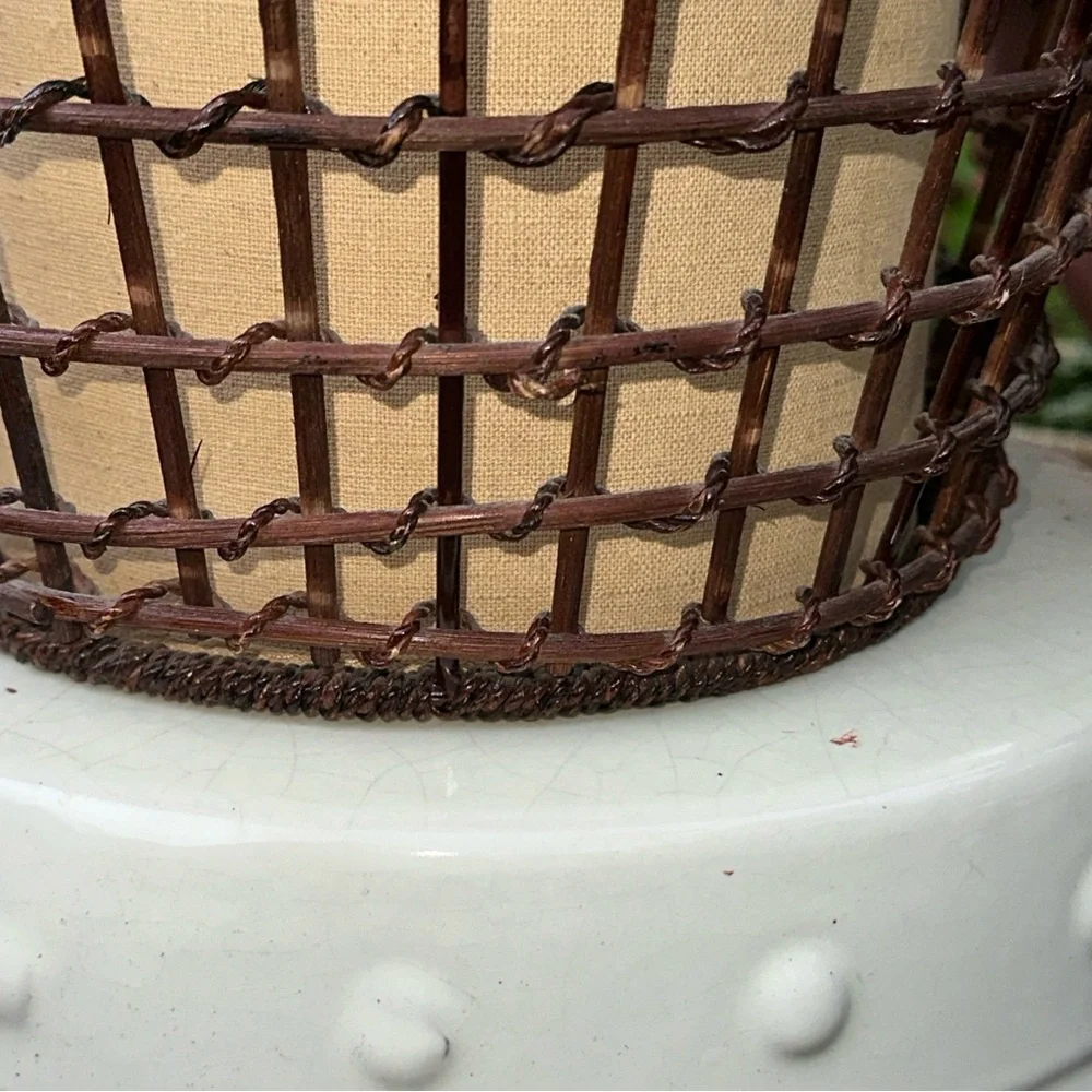 Unique Rustic vintage  wicker/rattan Lantern